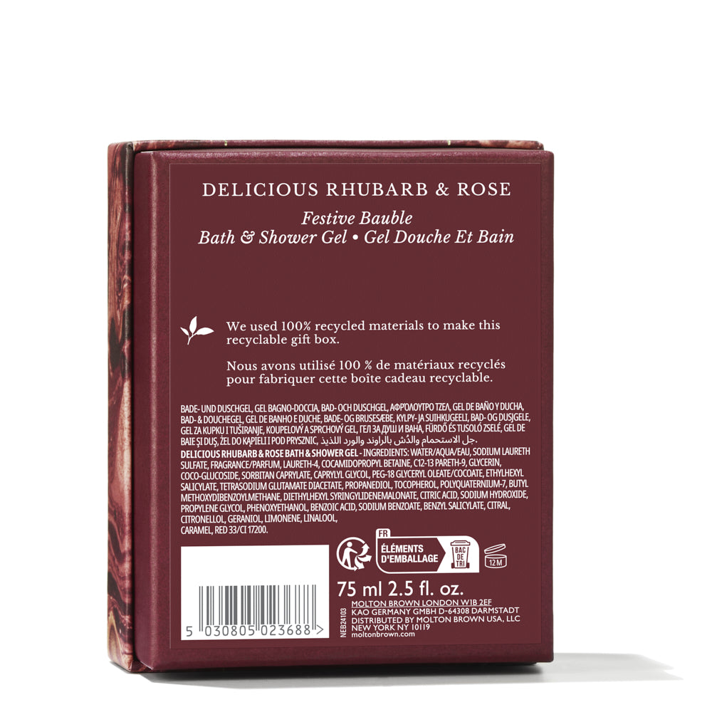 Delicious Rhubarb & Rose Shower Gel Bauble 75ml