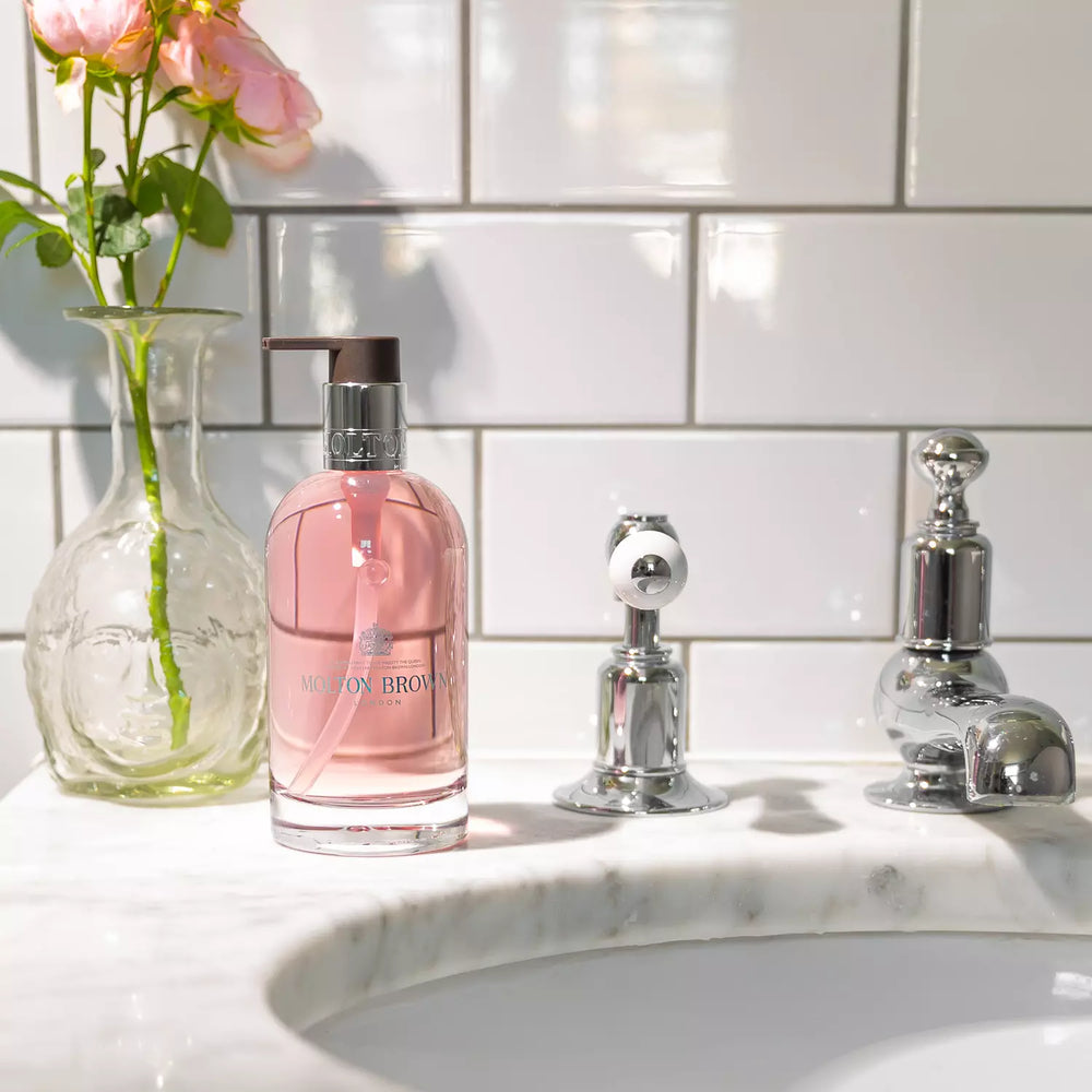 Delicious Rhubarb & Rose Fine Liquid Hand Wash Glass Bottle 200ml