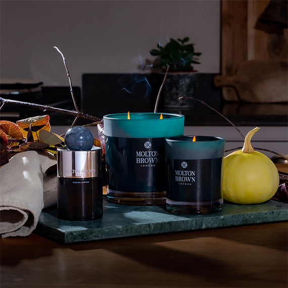 Russian Leather Three Wick Candle